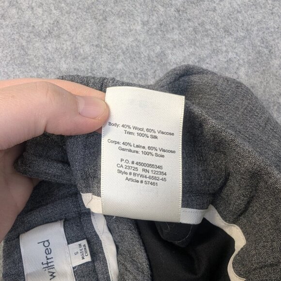 Wilfred Aritzia Wool charcoal gray jogger trouser pant elastic ankle office - Picture 6 of 9